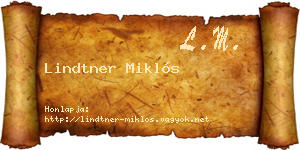 Lindtner Miklós névjegykártya